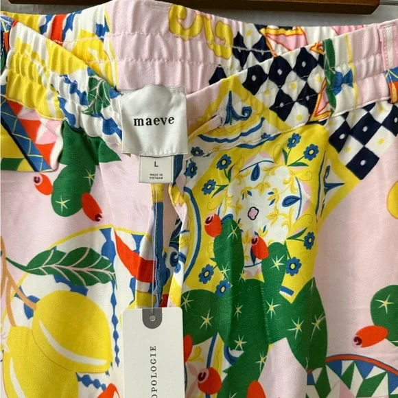 Anthropologie Blue and Yellow Wide Leg Pants - Picture 4 of 7